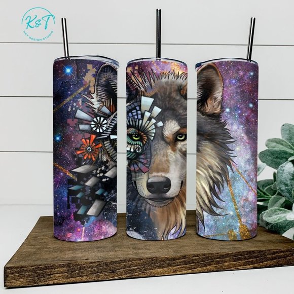 Wolf - Wolf Howling - Full Moon - Spirit Animal - Tumbler - Gift - Picture 1 of 1
